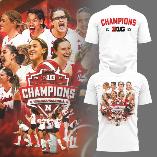 Limited Edition HuskerVB 2025 Champions Tshirt