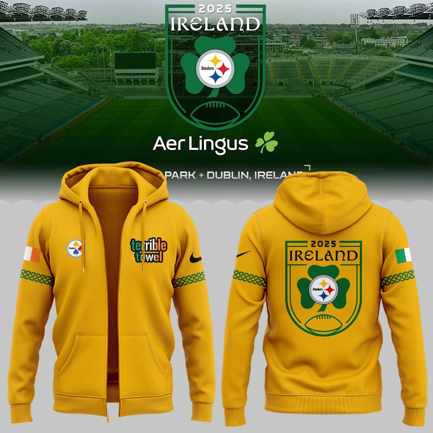 Ireland 2025 Limited Edition Dublin Game ZIPHoodie-ND09252557