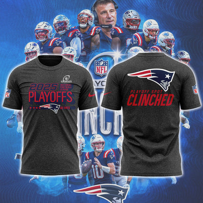 Limited Edition 2025 Patriots Playoffs Clinched Tshirt