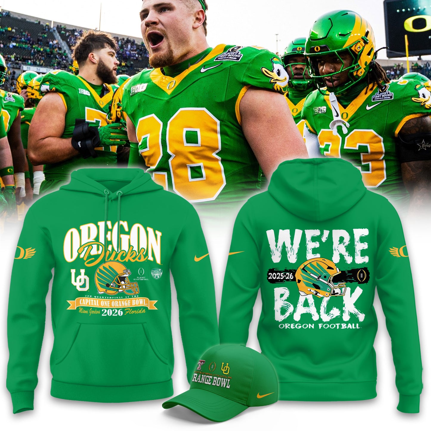 Oregon Ducks 2026 Orange Bowl Champions Limited Hoodie