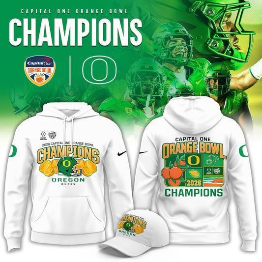 Oregon Ducks 2026 Orange Bowl Champions Limited Hoodie v2
