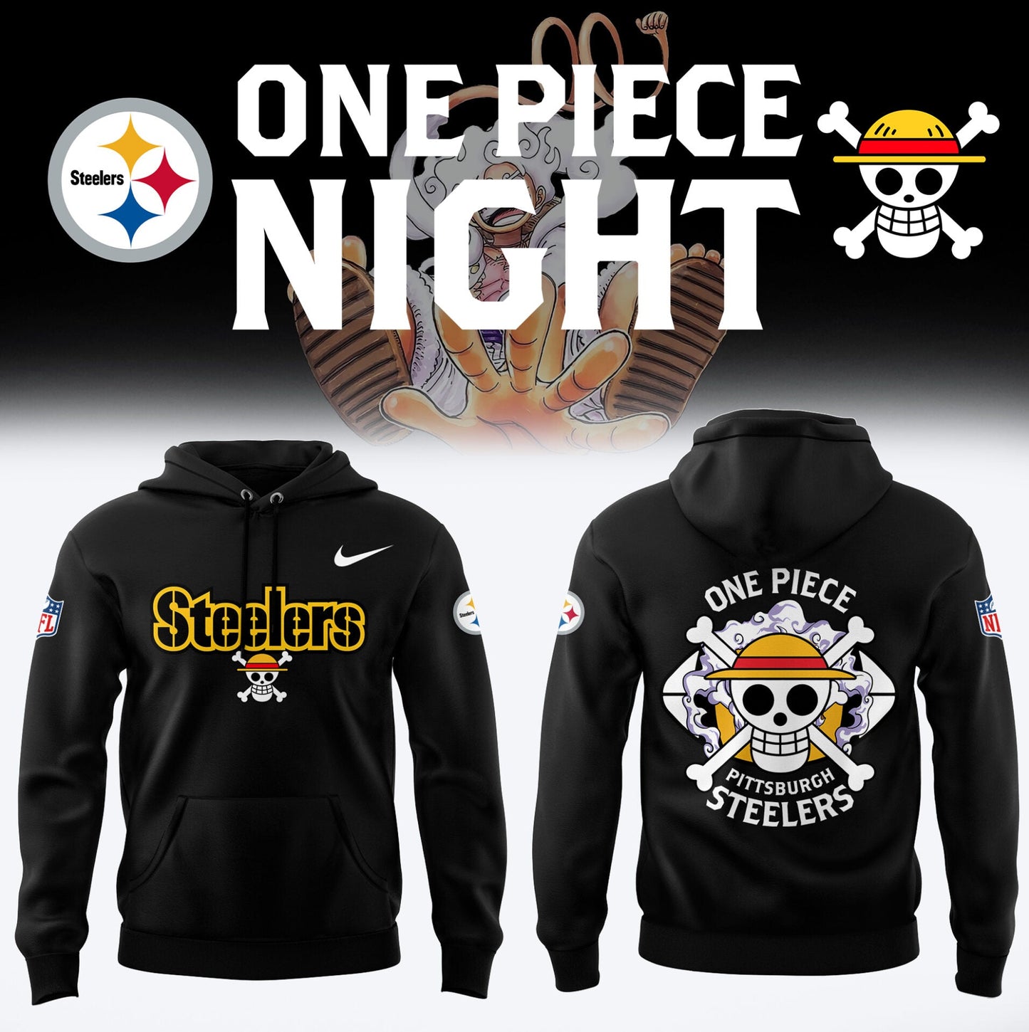 One Piece x Pittsburgh Steelers Limited Edition Hoodie-PU0107252200