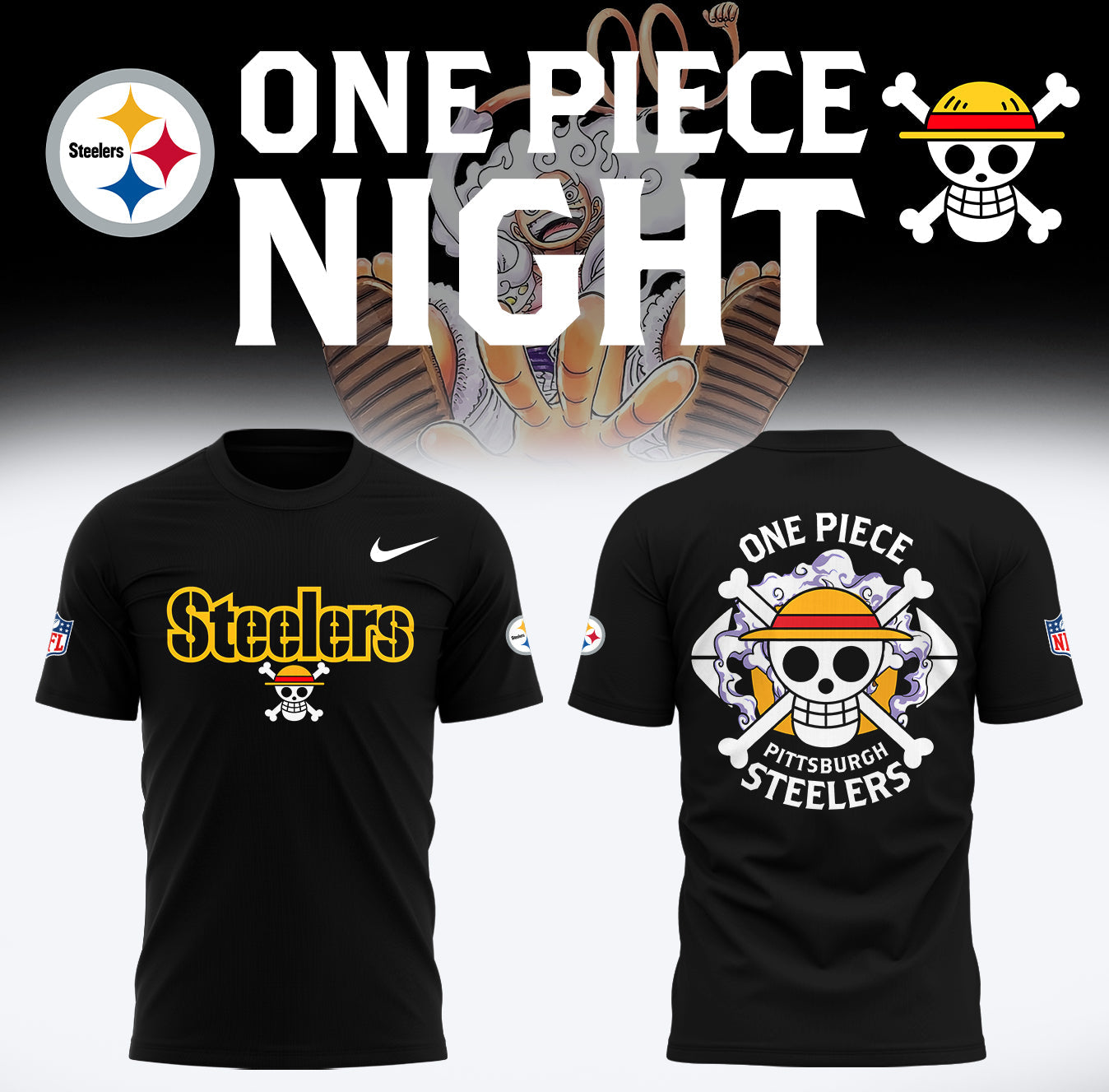 One Piece x Pittsburgh Steelers Limited Edition Shirt-PU0107252201