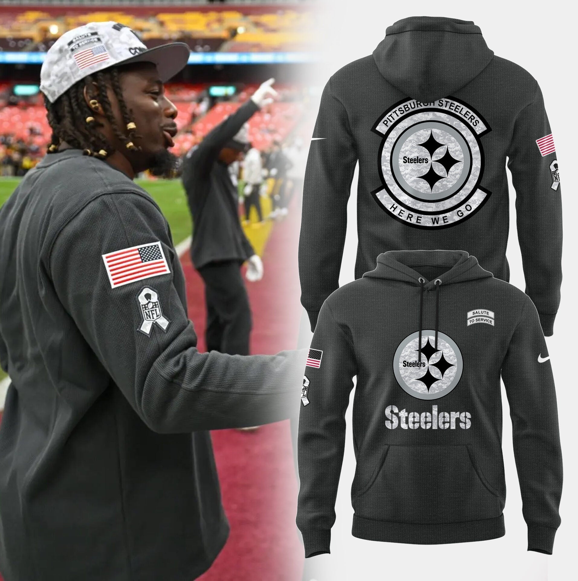 Pittsburgh Steelers Salute To Service Hoodie-PU1111241000