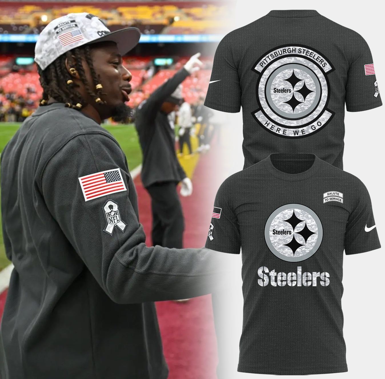 Pittsburgh Steelers Salute To Service TShirt-PU1111241001