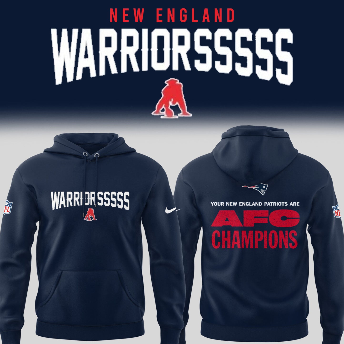 PATS 🏈 NE WARRIORRRRSSSSS Hoodie V3