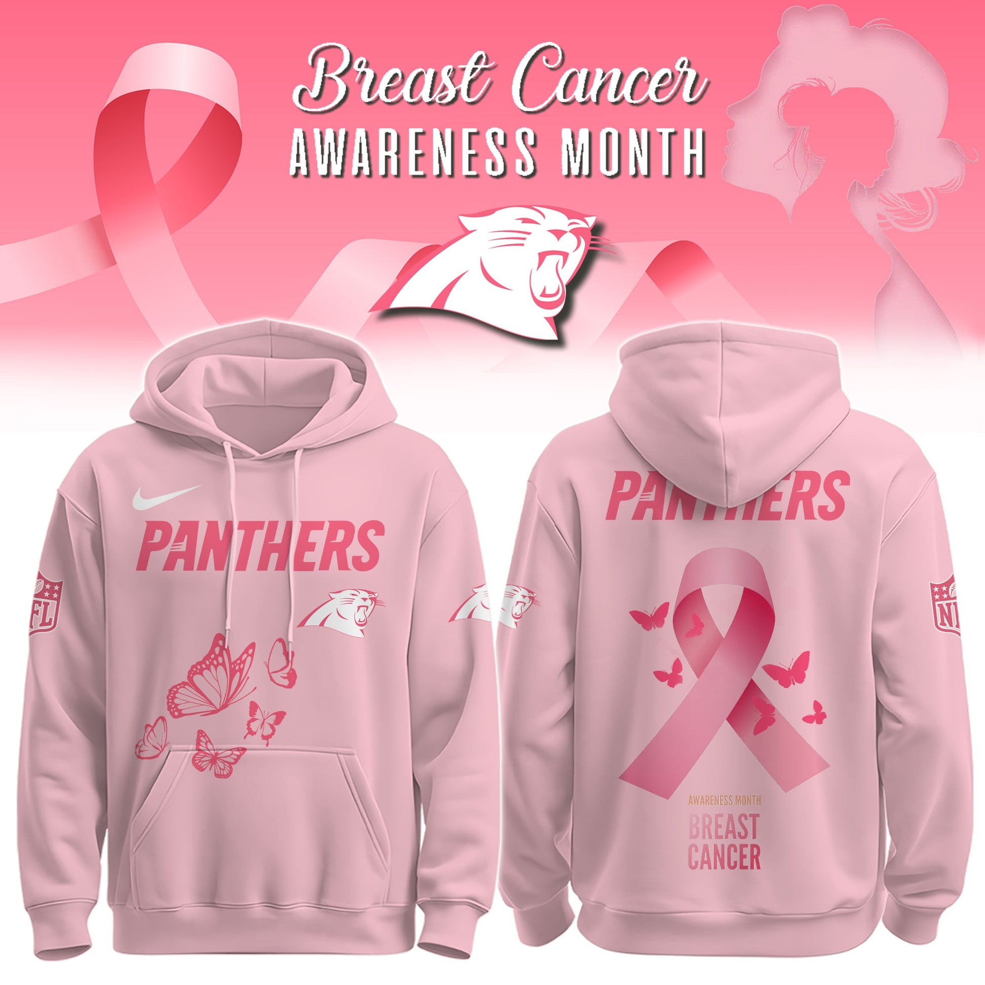 Panthers Breast Cancer Awareness Edition Hoodie