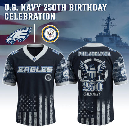 Philadelphia Eagles x U.S. NAVY 250TH Birthday Special Edition Jersey - Tycheco