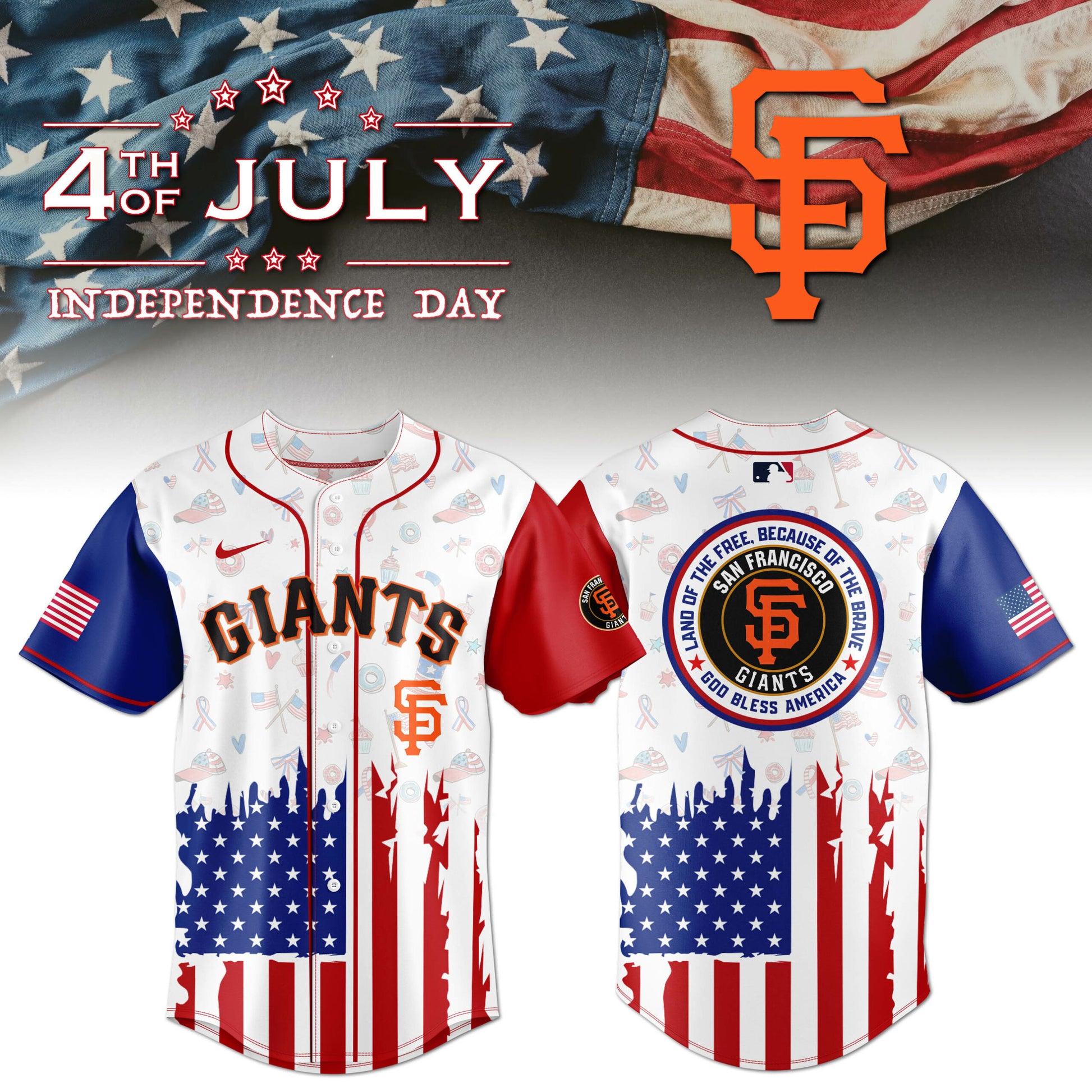 San Francisco Giants Baseball Jersey Independence Day Jersey 2025