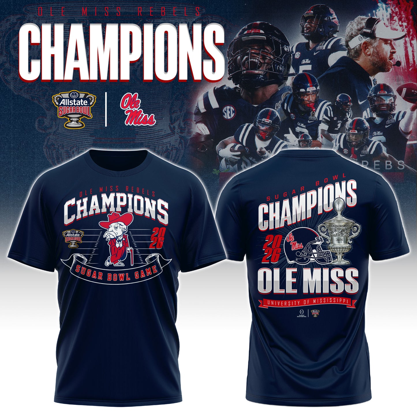 Ole Miss Rebels – Sugar Bowl Champions T-shirt