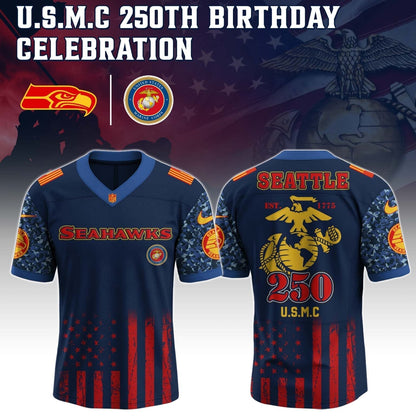 Seattle Seahawks x U.S.M.C 250TH Birthday Special Edition Jersey - Tycheco