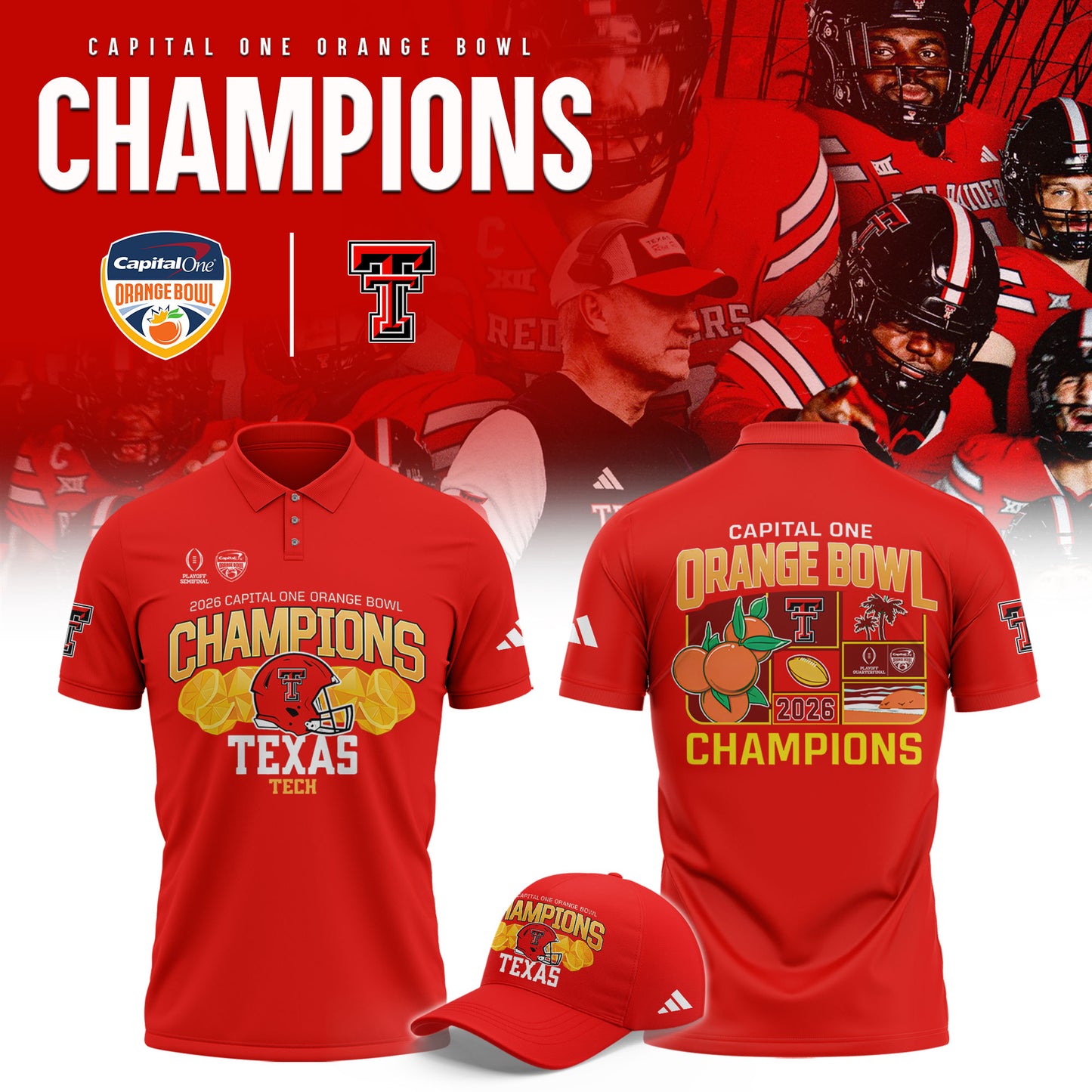 _Texas Tech 2026 Orange Bowl Champions Limited Polo Shirt