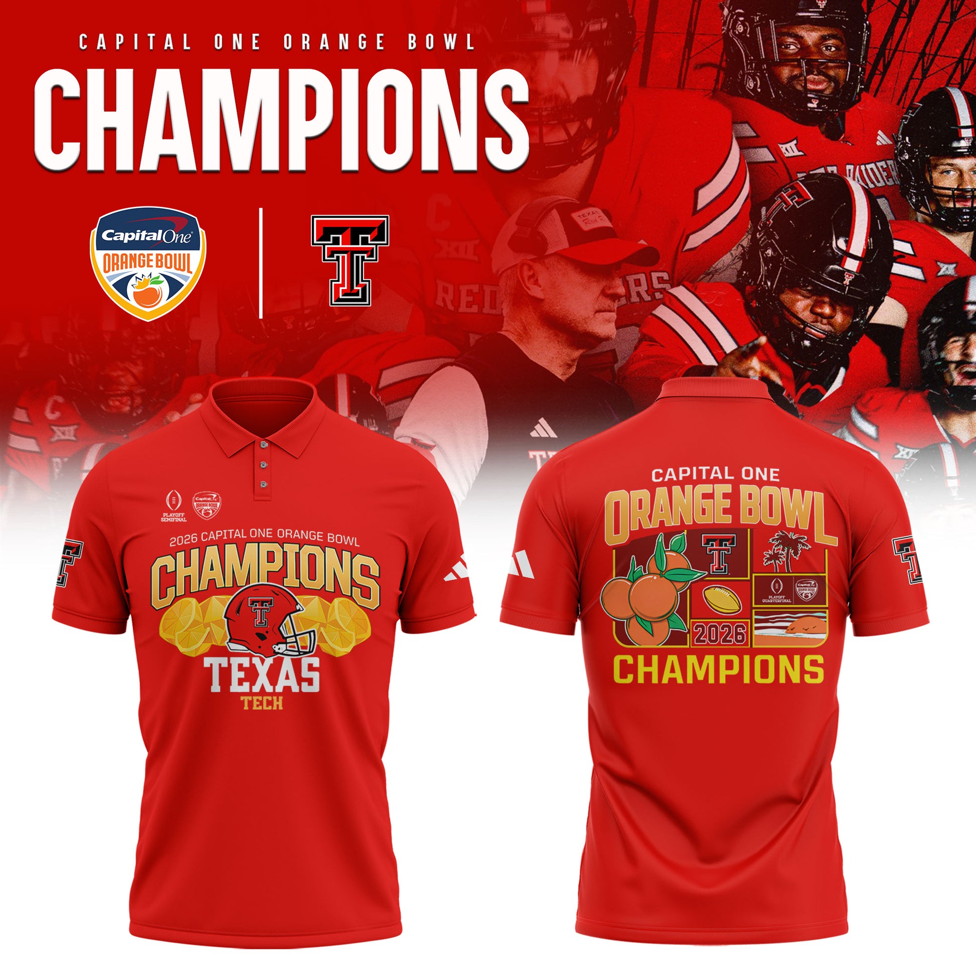 _Texas Tech 2026 Orange Bowl Champions Limited Polo Shirt