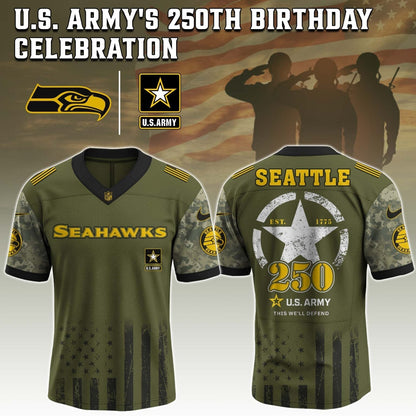 Seattle Seahawks x U.S. ARMY'S 250TH Birthday Special Edition Jersey - Tycheco