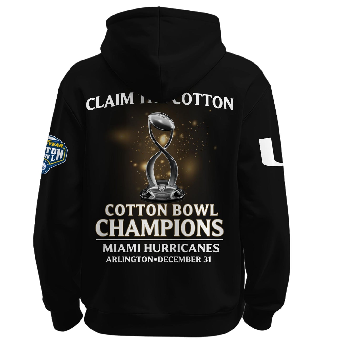 Miami Hurricanes Football Cotton Bowl Champions 2025 Combo Hoodie