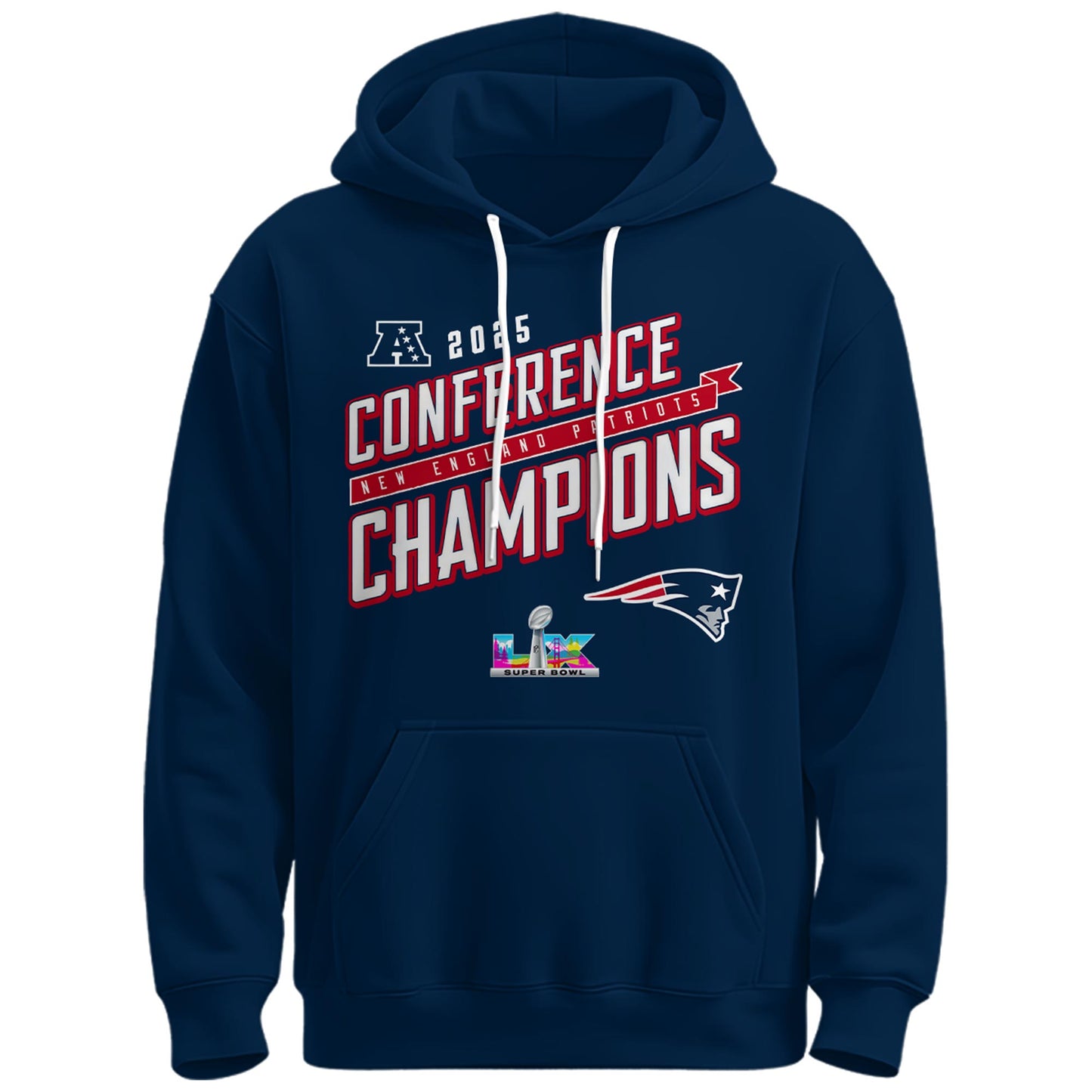 NEPatriots x 2025 AFC Conference Champions Hoodie V1