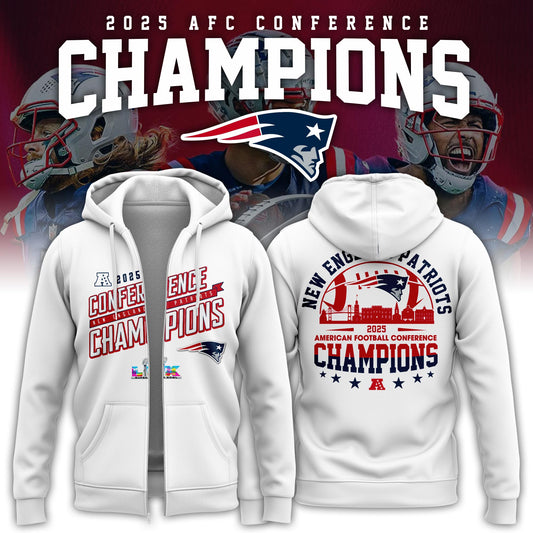 NEPatriots x 2025 AFC Conference Champions Hoodie Zip V3