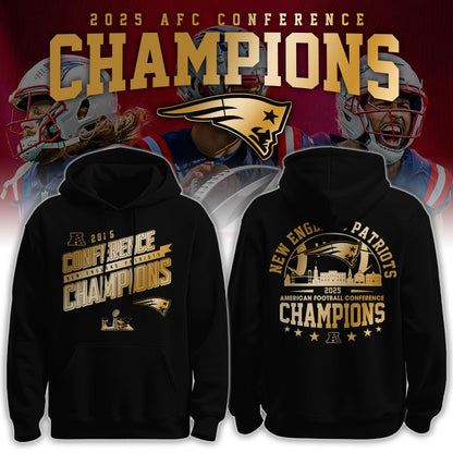 NEPatriots x 2025 AFC Conference Champions Hoodie V2