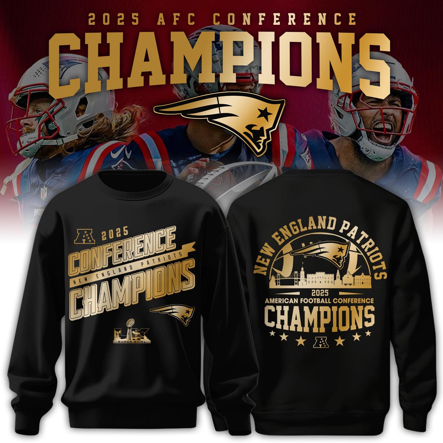 NEPatriots x 2025 AFC Conference Champions Sweatshirt V2
