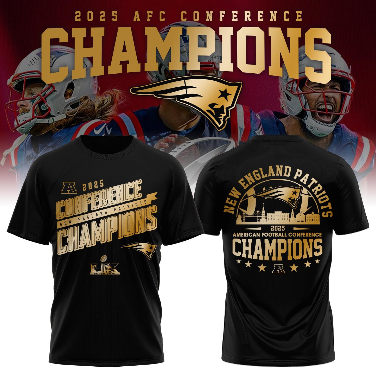 NEPatriots x 2025 AFC Conference Champions Tshirt V2