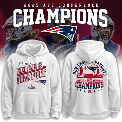 NEPatriots x 2025 AFC Conference Champions Hoodie V3