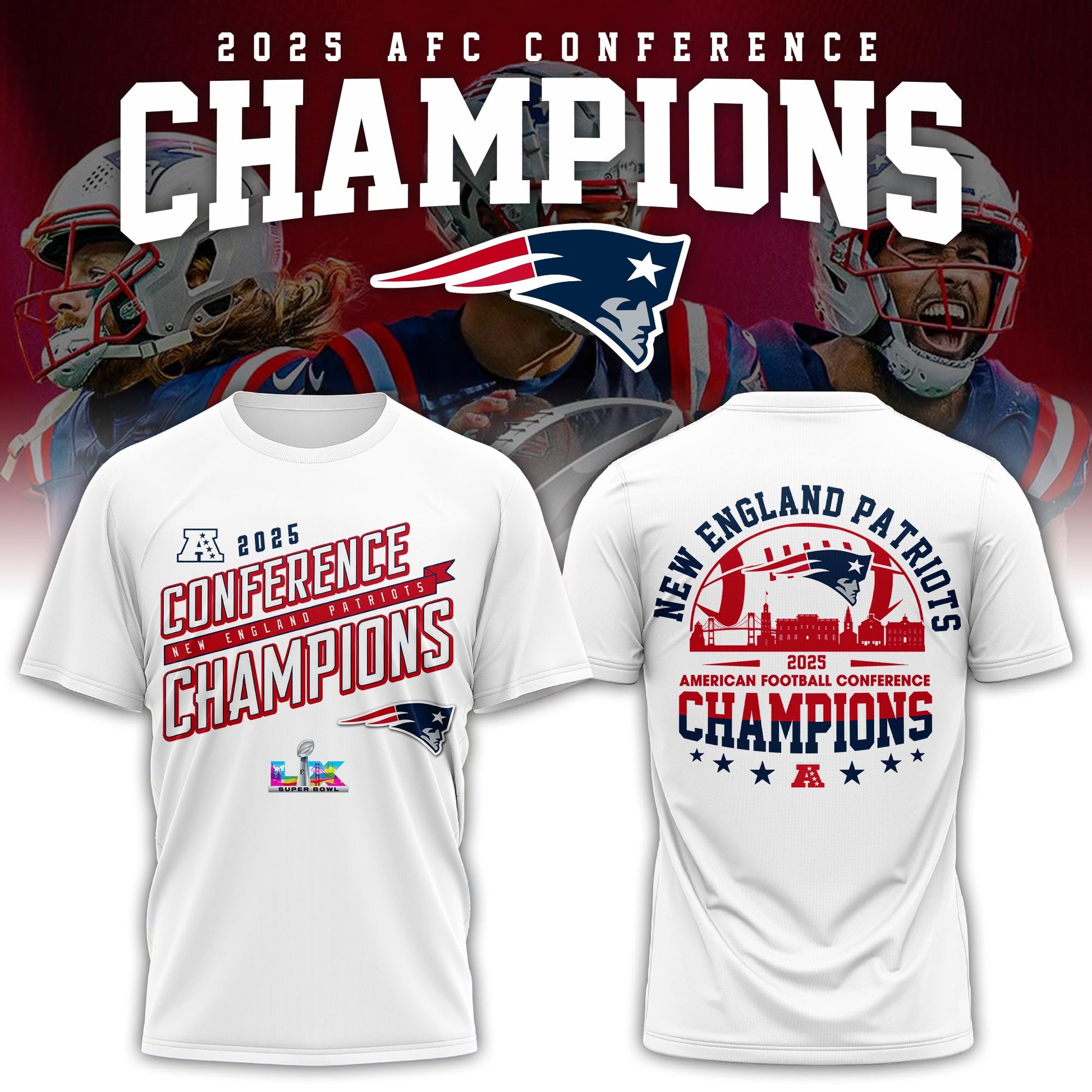 NEPatriots x 2025 AFC Conference Champions Tshirt V3