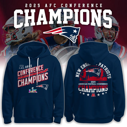 NEPatriots x 2025 AFC Conference Champions Hoodie V1