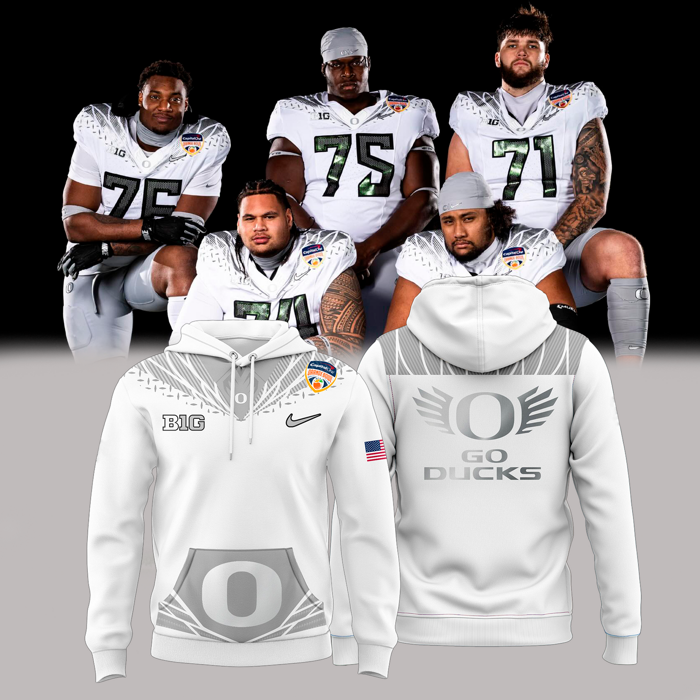 Oregon Ducks White Uniform Combo - Strongest As One