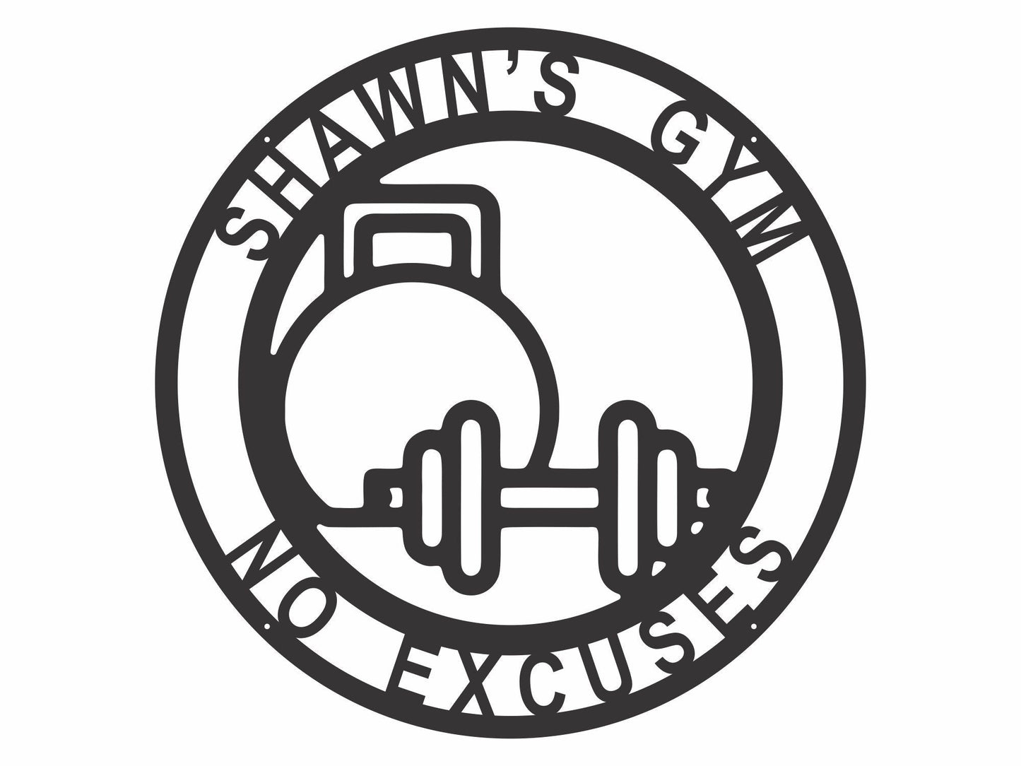Metal Gym Sign, Workout Monogram Metal Sign, Custom Metal Sign, Laser Cut Gym Wall Decor, Monogram Metal Sign