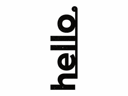 Hello Metal Sign, Vertical Hello Metal Wall Art, Front Door Metal Wall Decor, 3d Metal Art, Farmhouse Metal Door Sign