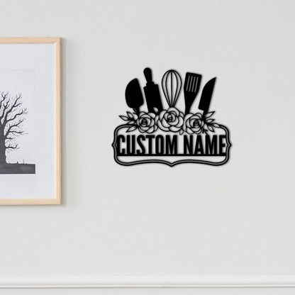 Personalized Kitchen Sign name,Kitchen Wall Art,Custom Kitchen Wall Decor,Home decor,Gift for Mom,Family Name Sign