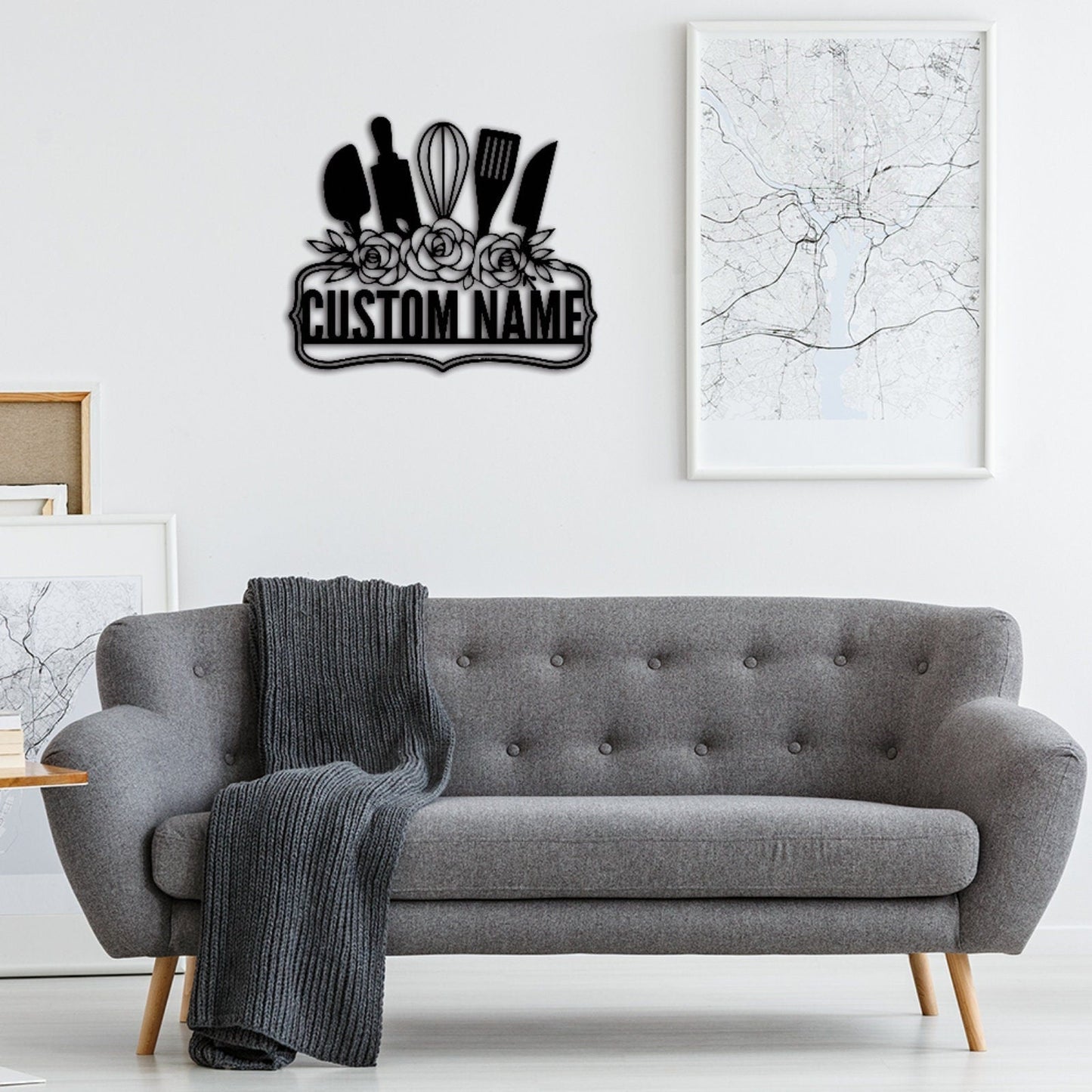 Personalized Kitchen Sign name,Kitchen Wall Art,Custom Kitchen Wall Decor,Home decor,Gift for Mom,Family Name Sign