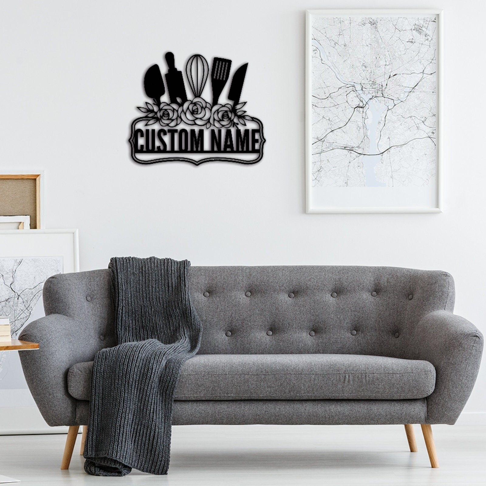 Personalized Kitchen Sign name,Kitchen Wall Art,Custom Kitchen Wall Decor,Home decor,Gift for Mom,Family Name Sign