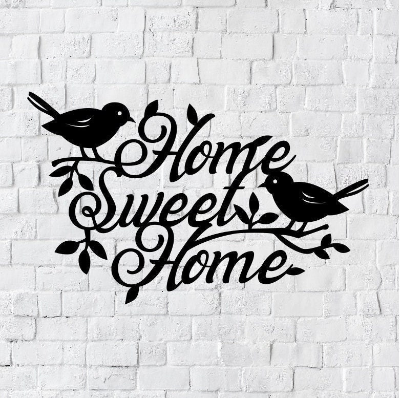 Home Sweet Home Metal Wall Art | Bird Home Decor | Birds Wall Decor | Metal Wall Art Sign | Metal Bird Home Sweet Home