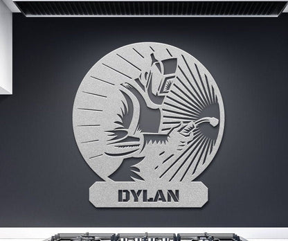 Personalized Metal Welder Sign, Sign For Welder, Custom Gift For Welder, Father's Day Gift, Welder Gift From Wife, Metal Welding Sign