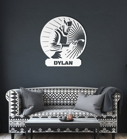 Personalized Metal Welder Sign, Sign For Welder, Custom Gift For Welder, Father's Day Gift, Welder Gift From Wife, Metal Welding Sign