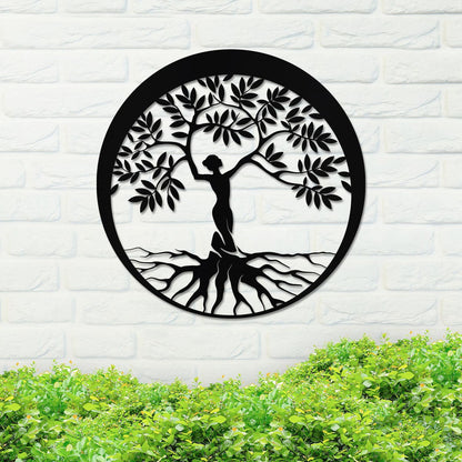 Metal Woman Tree Sign, Tree Sign, Metal Family Tree Sign, Home Decor Sign, Housewarming Gift, Couple Gift, Outdoor Sign, Outdoor Decor