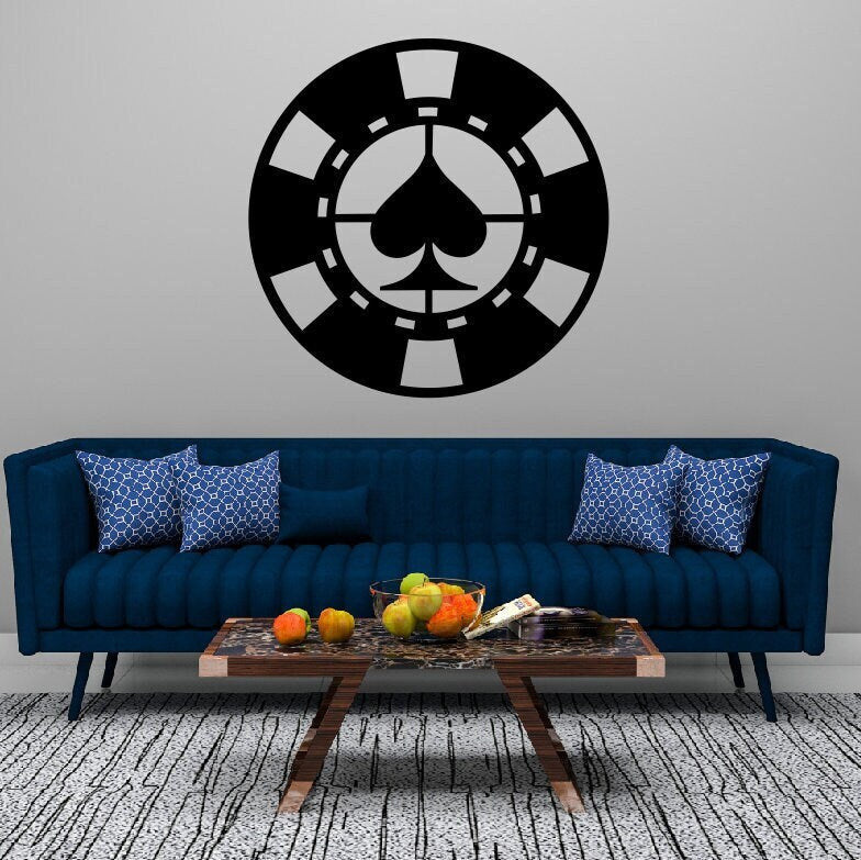 Poker Chip Metal Art / Poker Metal Art / Poker Metal Wall Art / Poker Sign / gambling Home Decor