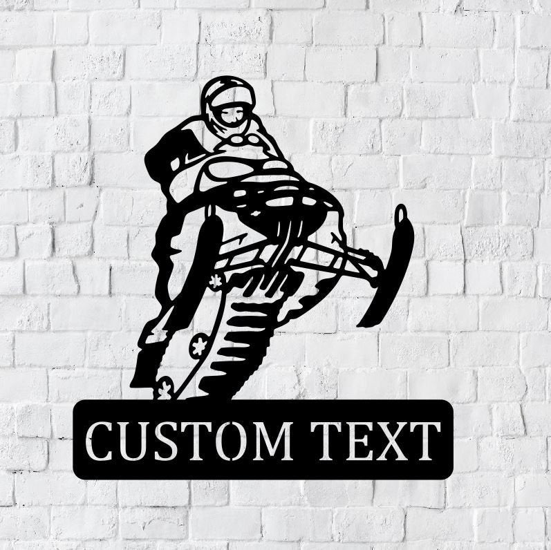 Personalized Metal Snowmobile Sign, Snowmobile Wall Decor, Metal Wall Decor, Snowmobiling Decor, Personalized Home Decor, Wall Art