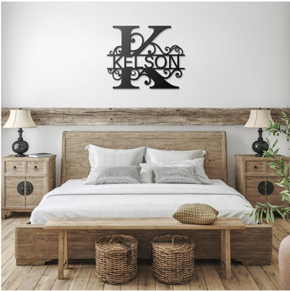 Personalized Family Name Metal Sign, Large Metal Wall Art,Metal Monogram Sign, Last Name Sign, Housewarming Gift, Custom Metal Name Sign