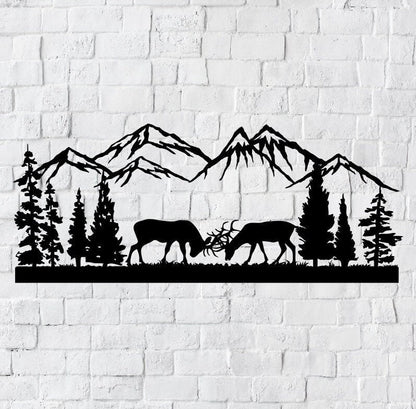 Mountain Metal Home Decor / Mountain Deer Wall Art / Mountain Metal Wall Art / Metal Wall Art / Wall Art / Metal Wall Decor