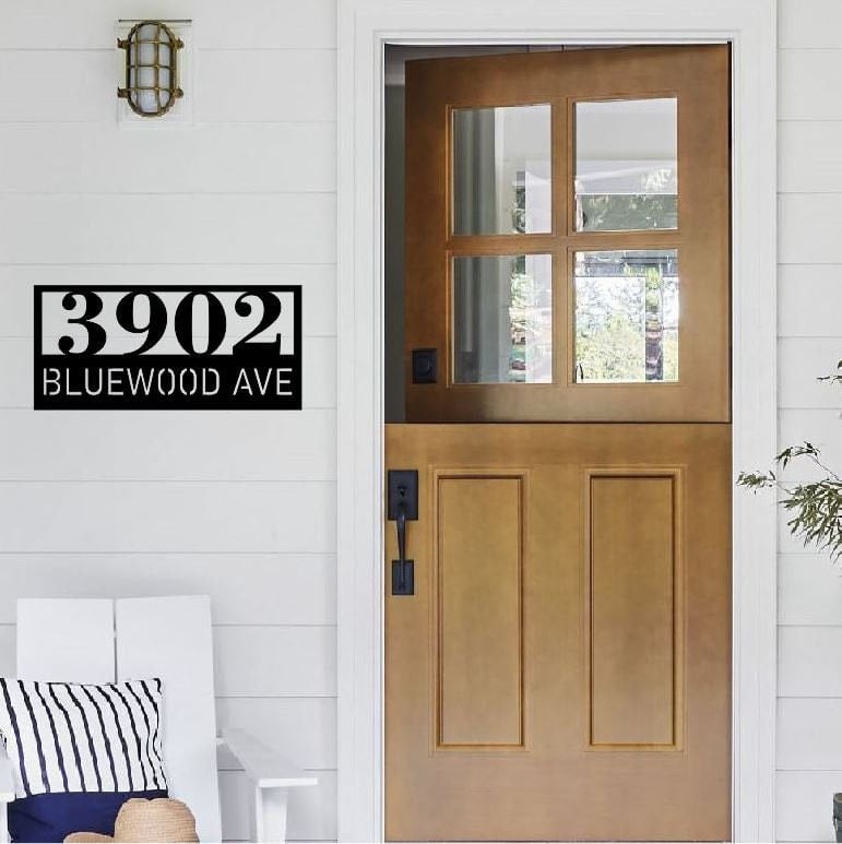 Metal House Number Sign | Modern Address Sign | Modern Address | Art Decor Address Sign | Metal Address Sign | Address Plaque