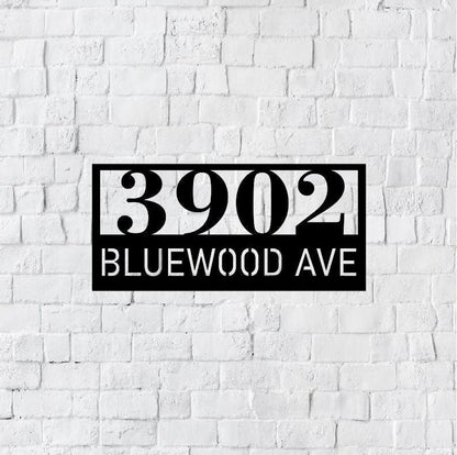 Metal House Number Sign | Modern Address Sign | Modern Address | Art Decor Address Sign | Metal Address Sign | Address Plaque