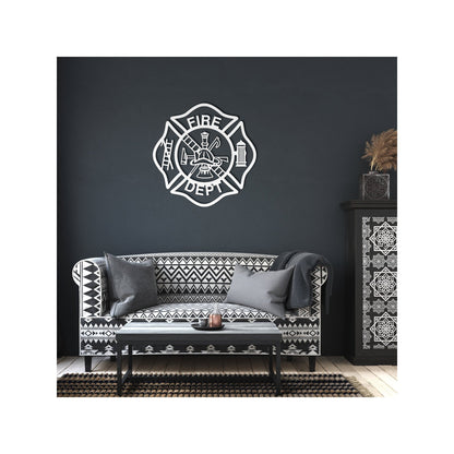 Fireman Maltese Cross Metal Art, Fireman Gift, Maltese Cross Decor, Wall Hanging Fireman Sign, Metal Fireman Wall Decor, Gift For Fireman