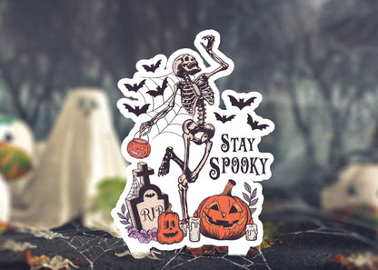 Metal Halloween Skeleton Yard Sign, Stay Spooky Lawn Sign, Skeleton Yard Sign, Halloween Lawn Sign, Halloween Decor Sign, Skeleton Lawn Sign