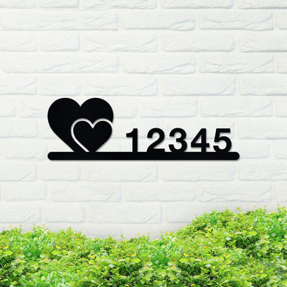 Metal Hearts Address Sign, Custom Address Sign w Hearts, Metal Hearts Sign, Address Sign, Address Numbers, Personal Address Sign