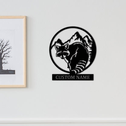 Raccoon Metal Sign,Custom Raccoon Wall Art,Personalized Raccoon Wall Decor,Indoor Decor,Cabin Decor,Patio Decor,Animal Sign,Raccoon Gift