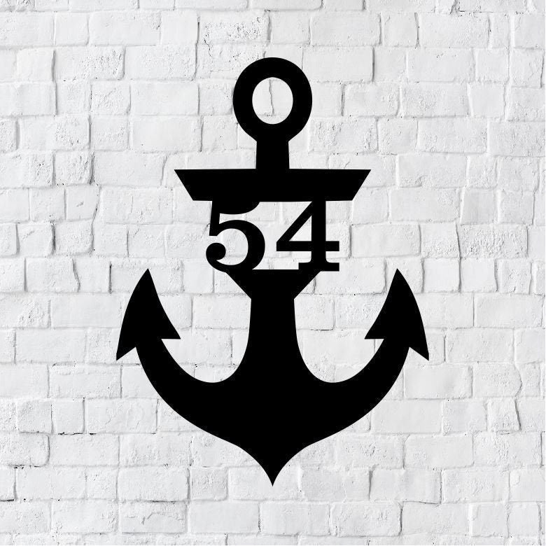Metal House Number Sign | Anchor Address Sign | Modern Address | Art Decor Address Sign | Metal Address Sign | Anchor Address Numbers