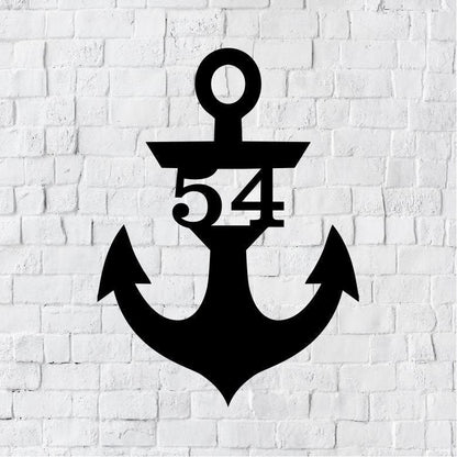 Metal House Number Sign | Anchor Address Sign | Modern Address | Art Decor Address Sign | Metal Address Sign | Anchor Address Numbers