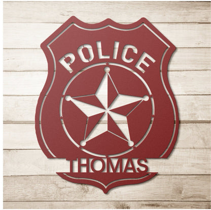 Personalized Police Officer Badge Name Sign, Police Academy Graduation Gift, Personalized Cop Gift, Sheriff Deputy Sign, Custom Gift For Cop
